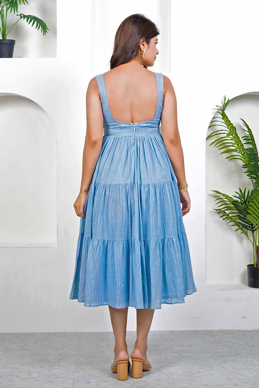 Blue Stripes Tier Dress