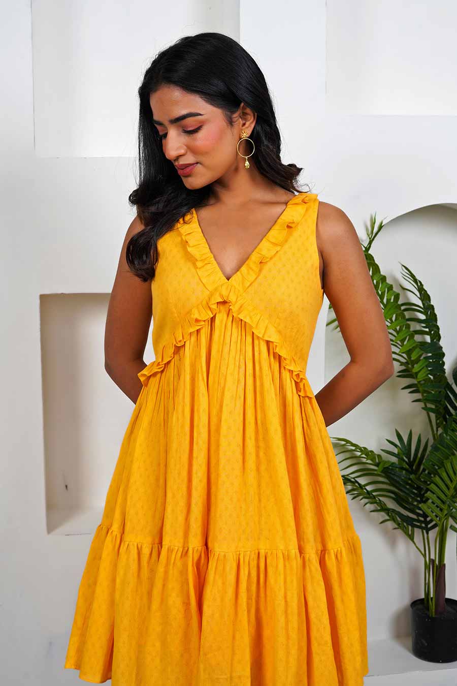 Yellow Ruffle Dress