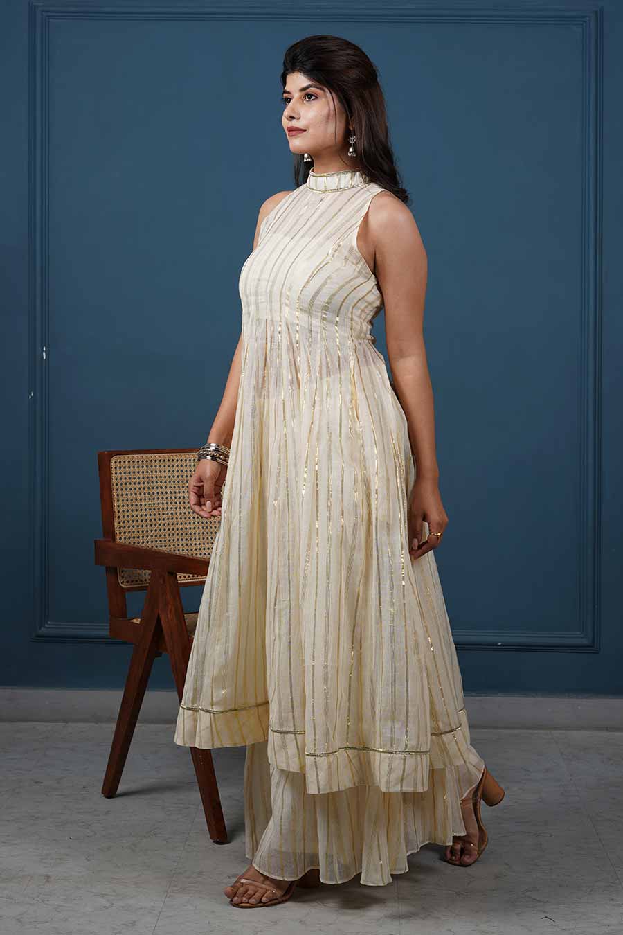 Off-White Orchid Flared Kurta & Pant Set