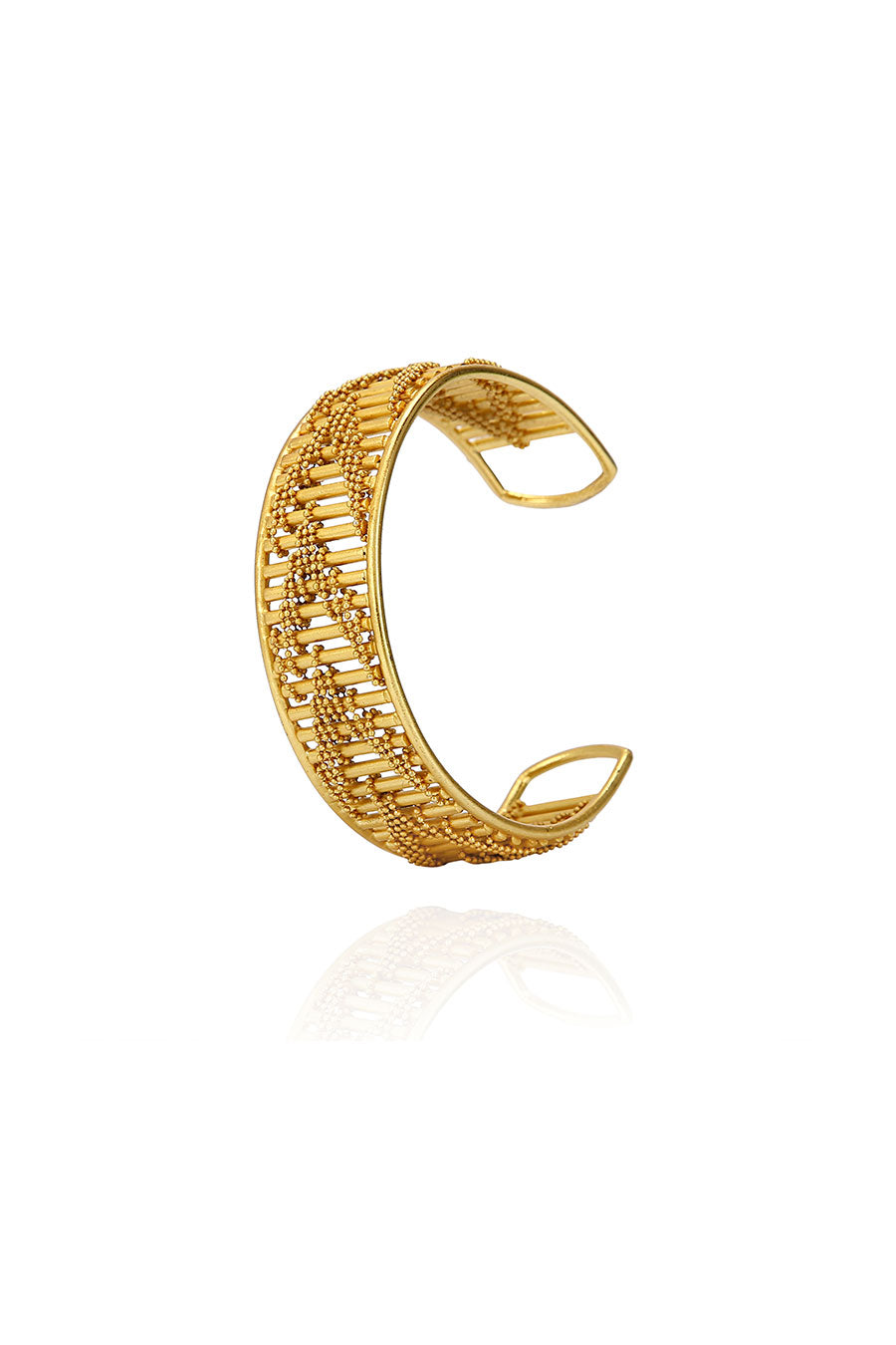 Gold Plated Beaded Cuff-Bracelet