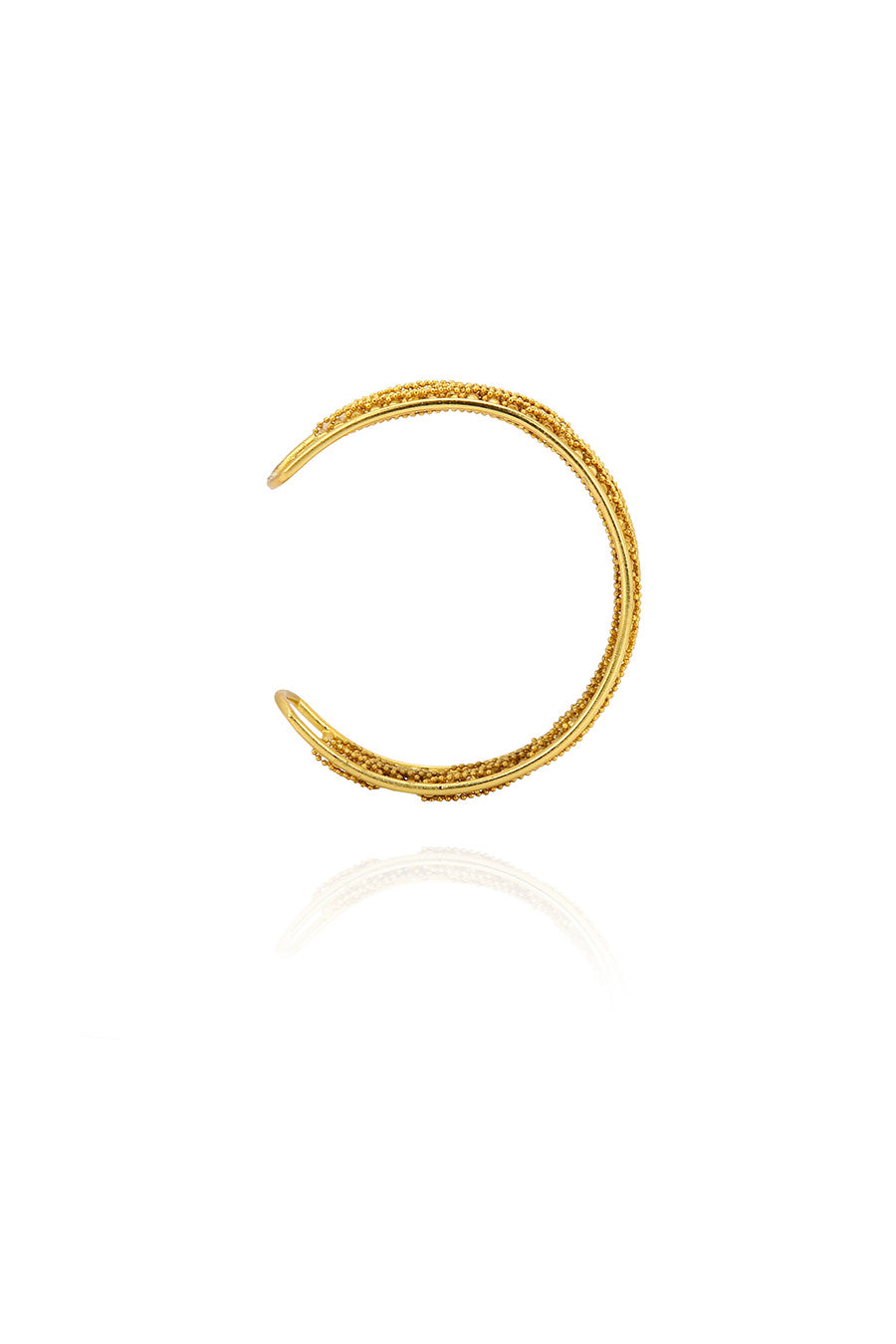 Gold Plated Beaded Cuff-Bracelet