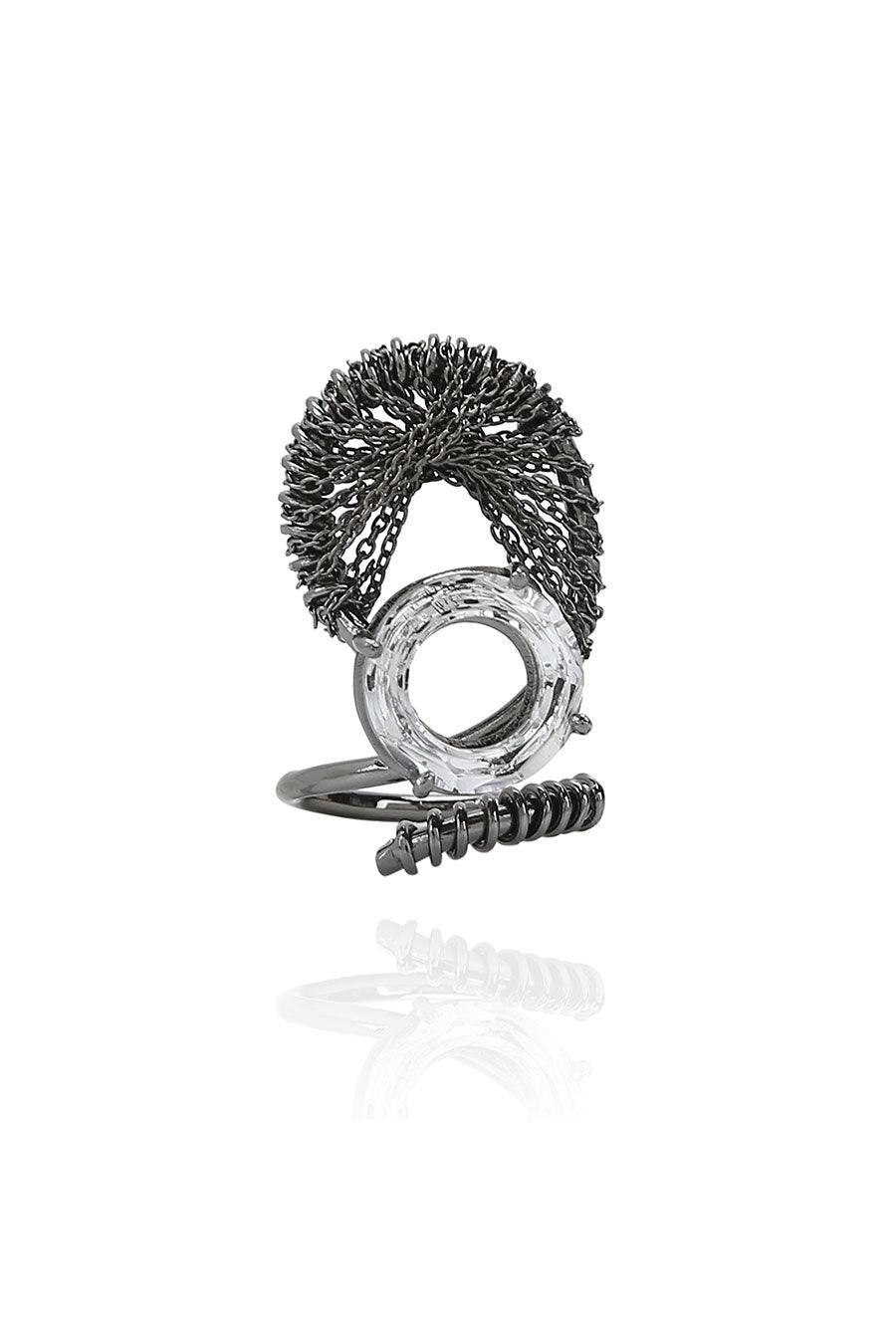 Moon Twister Silver Plated Ring