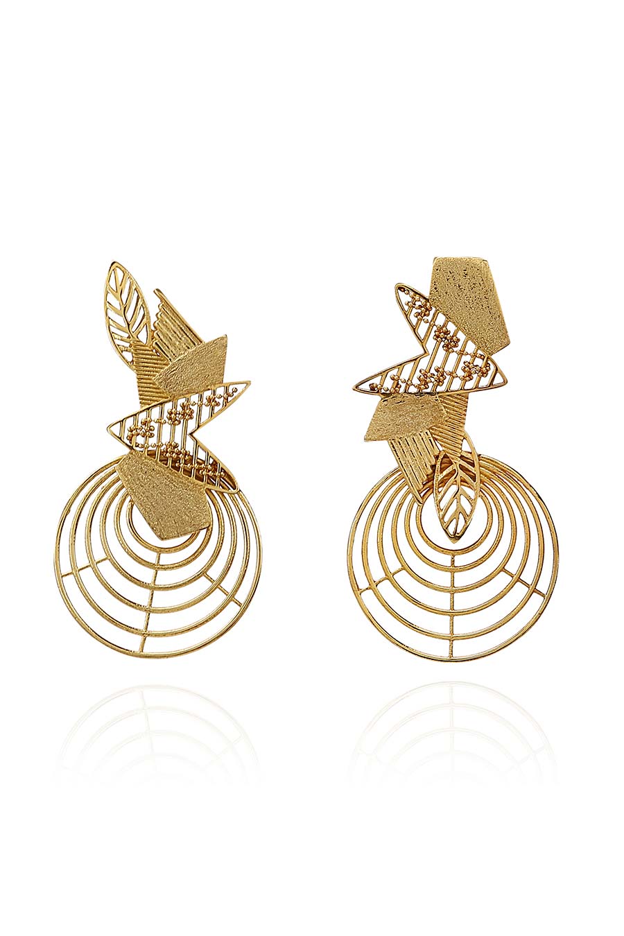 Abstract Texture Gold Plated Earrings