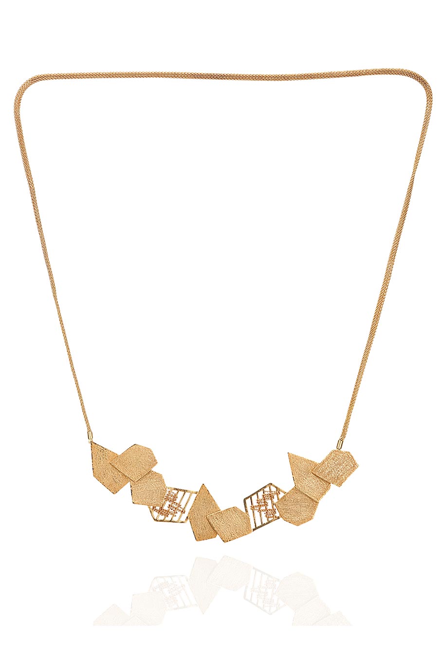 Abstract Textured Gold Plated Necklace
