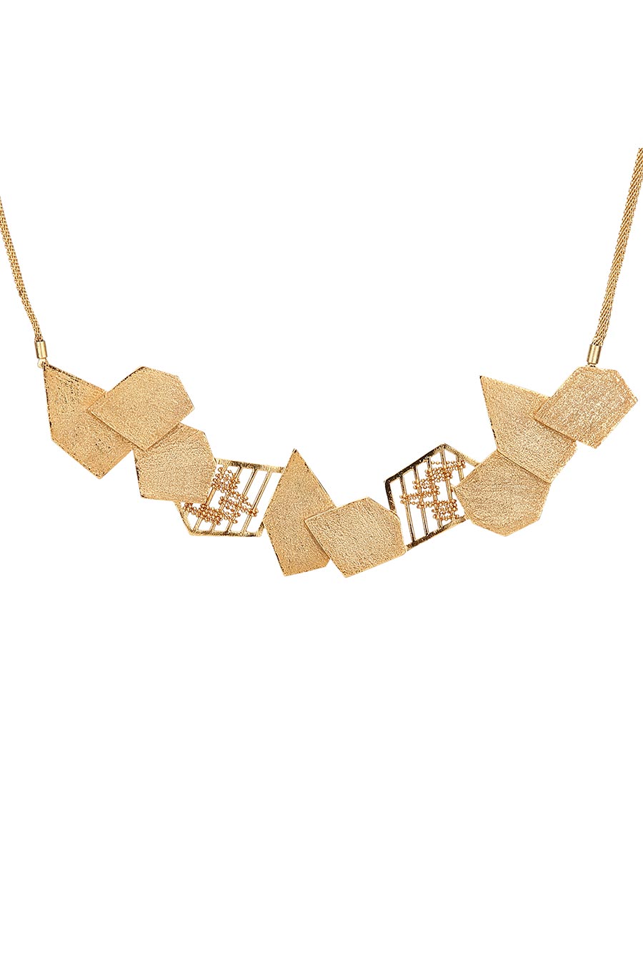Abstract Textured Gold Plated Necklace