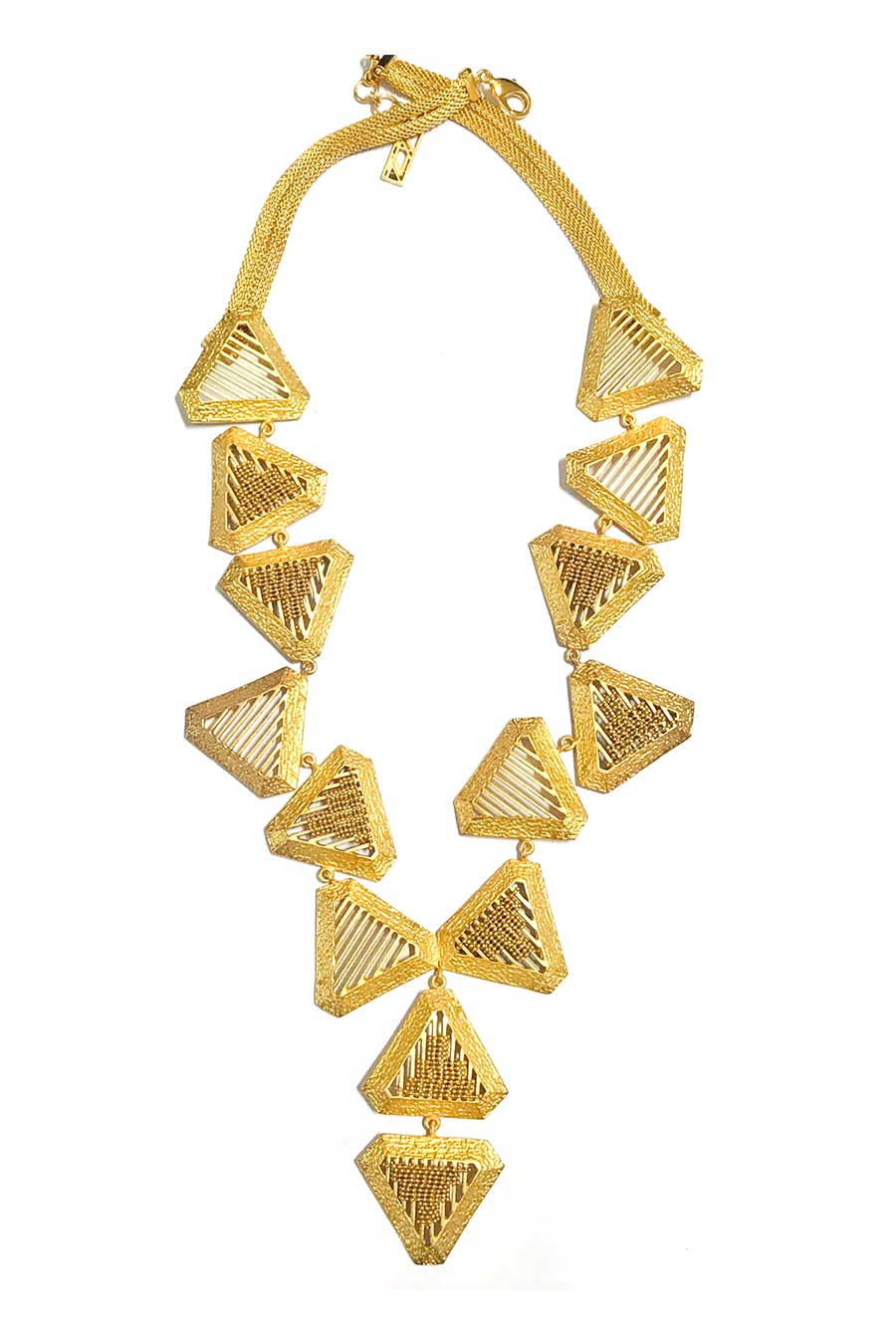Triangle Shaped Gold Plated Necklace