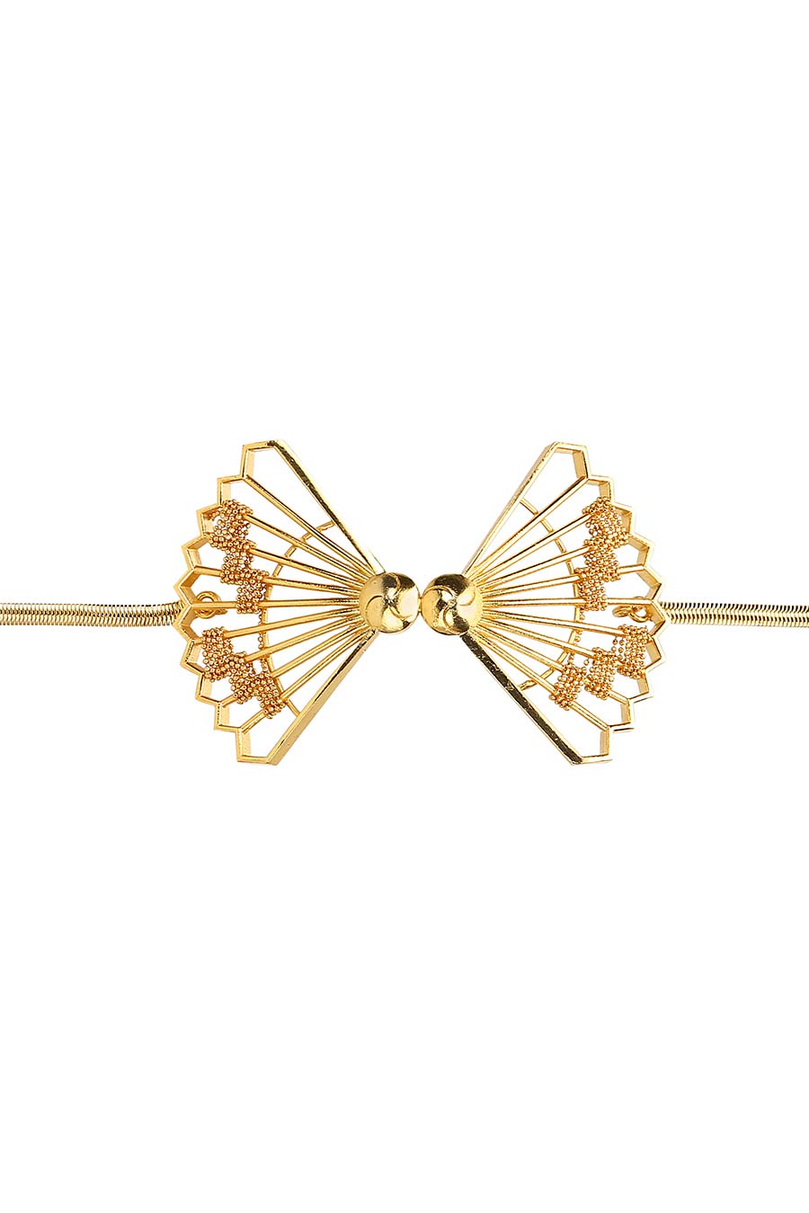 Shuttle Cock Shaped Gold Plated Necklace
