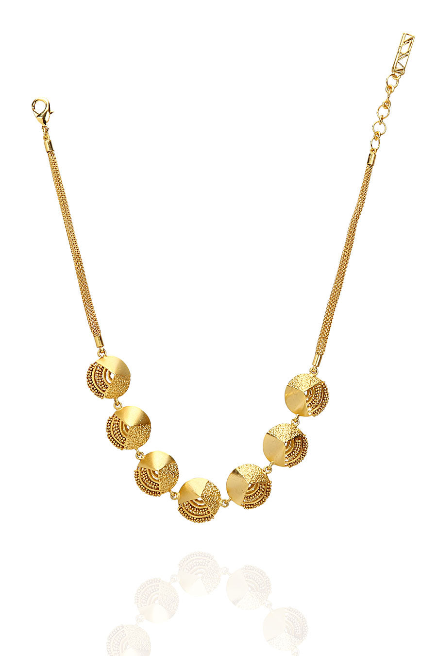 Geometric Beaded Gold Plated Necklace