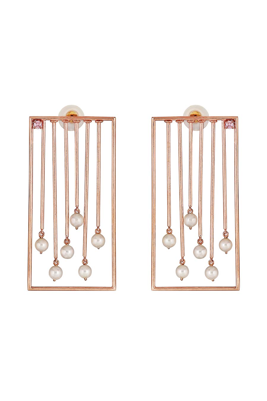 Shop Recangle Gold Plated Dangler Earrings by ITRANA at House of ...