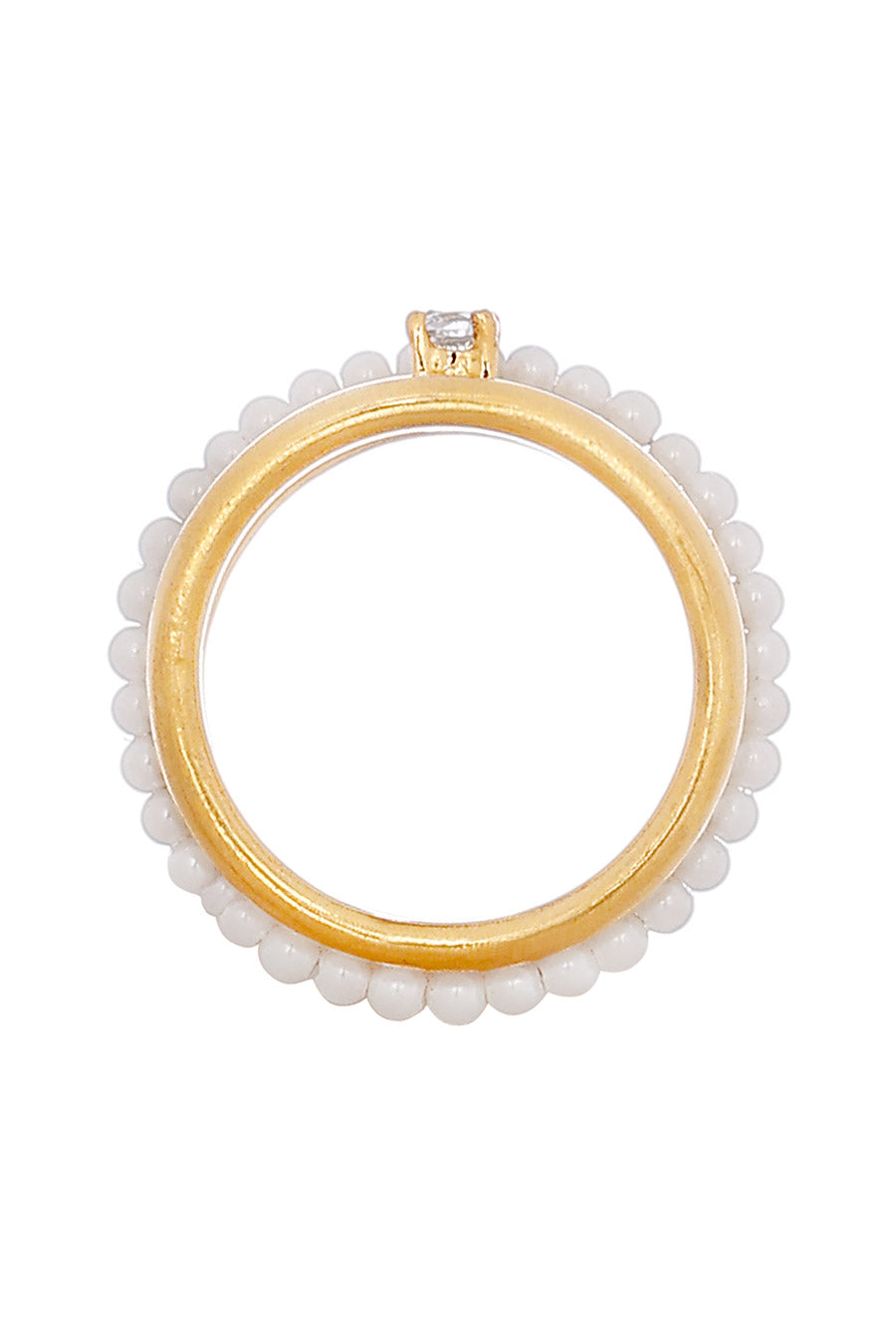 Pearl With CZ Gold Plated Ring