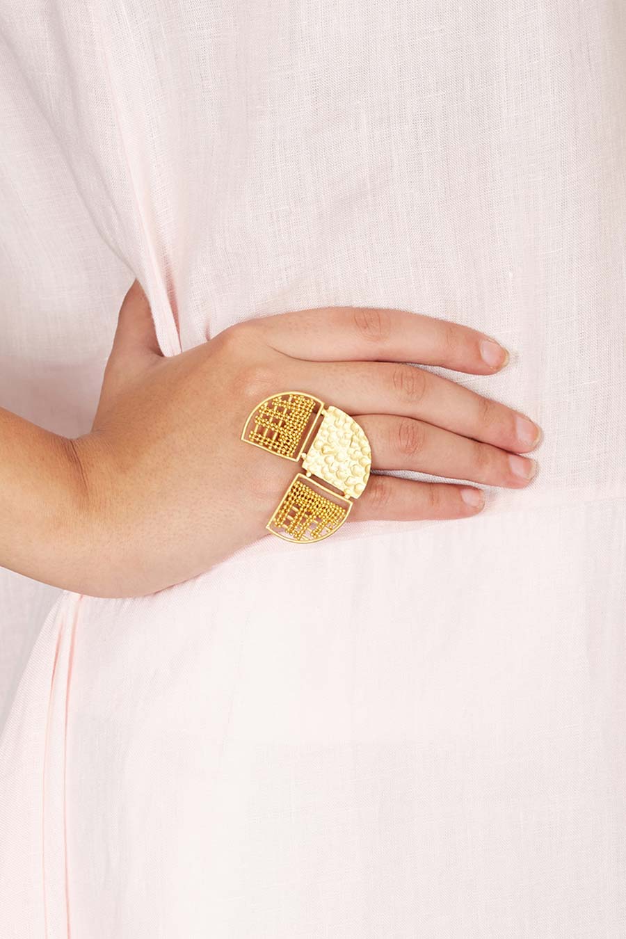 Beetle Shaped Gold Plated Ring