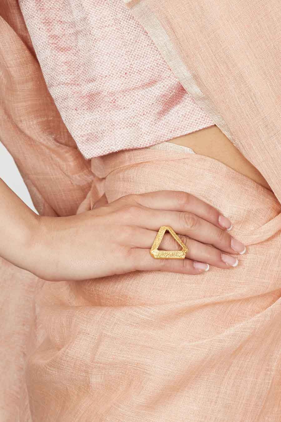 Triangle Textured Plated Ring