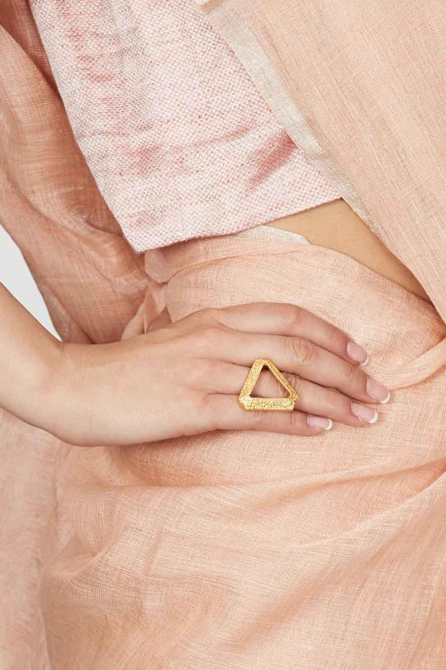 Triangle Textured Plated Ring