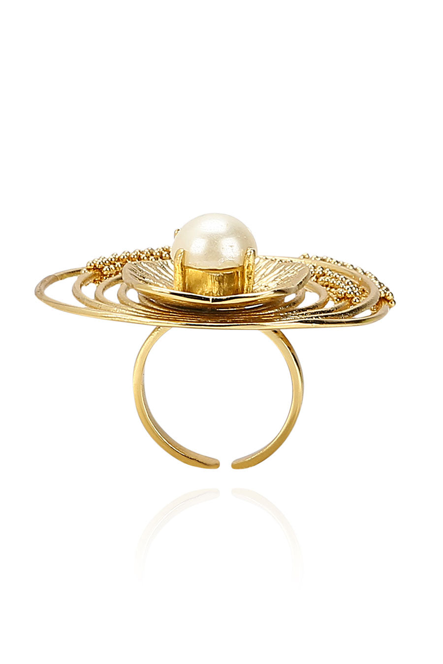 Flower Petal Gold Plated Ring