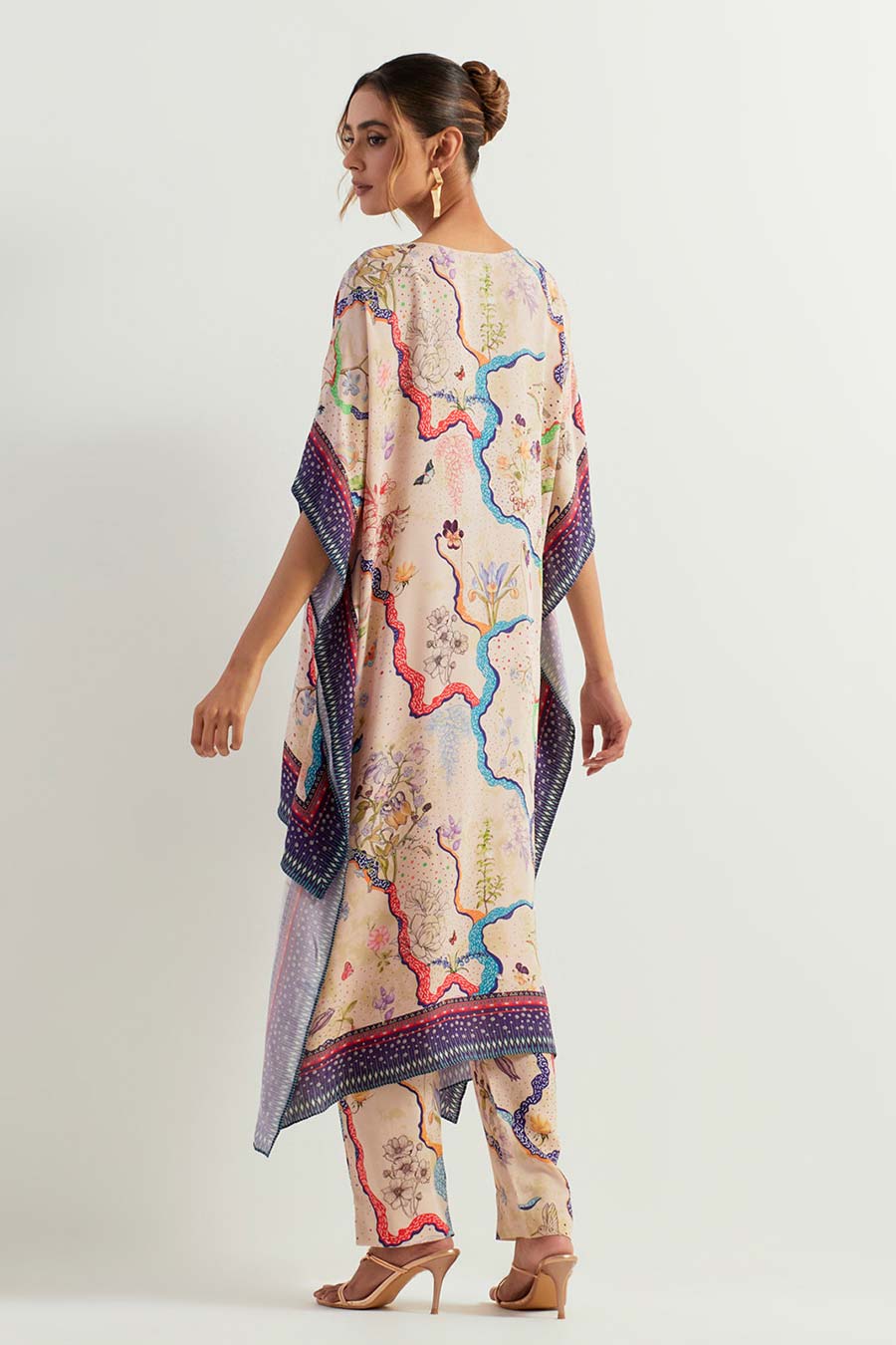 Eclectic Printed High-Low Tunic & Pants Co-Ord Set