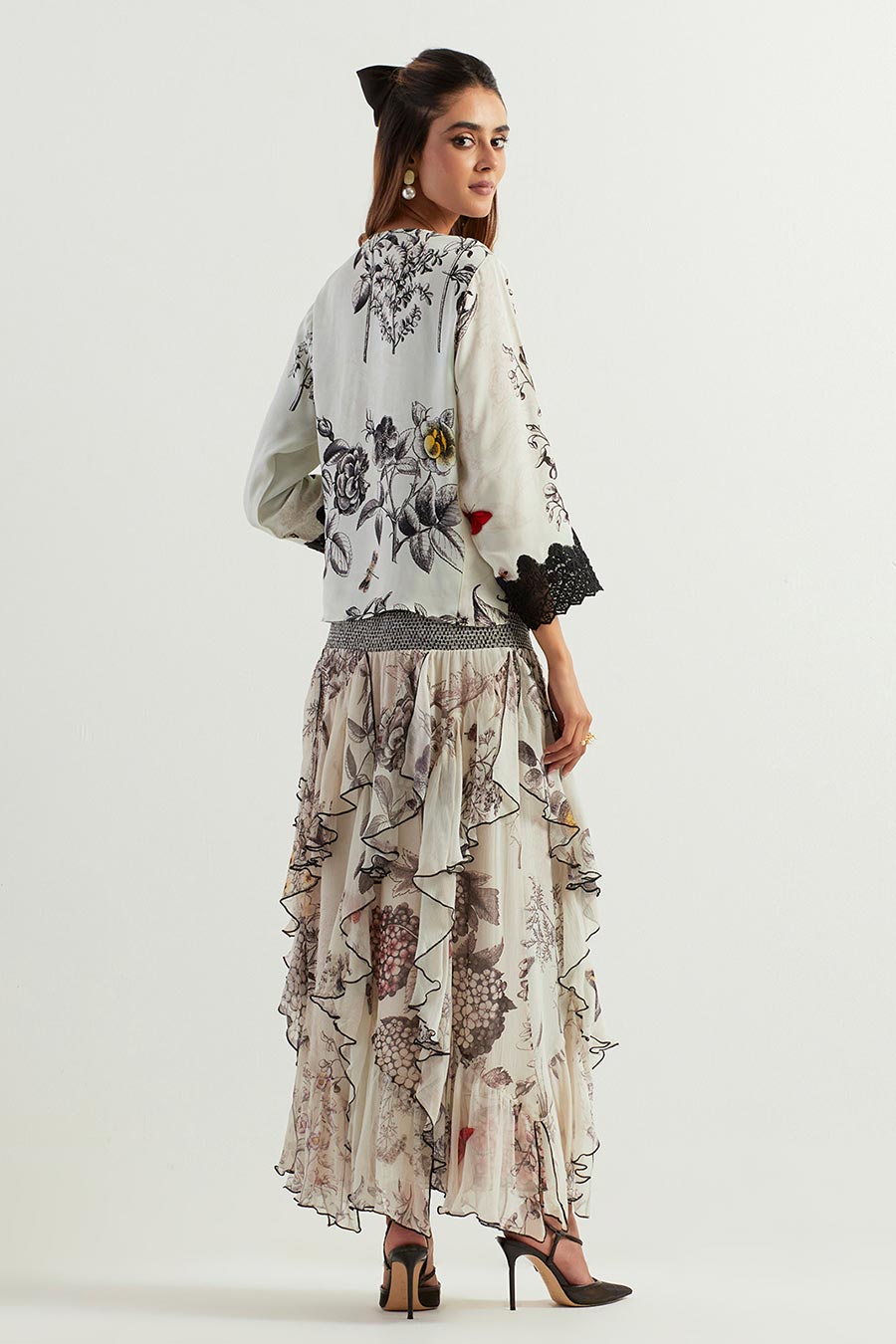 Saaya Printed Wrap Top & Ruffle Skirt Co-Ord Set