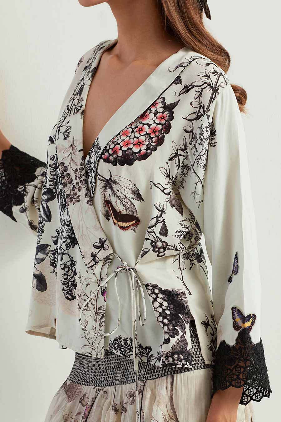 Saaya Printed Wrap Top & Ruffle Skirt Co-Ord Set