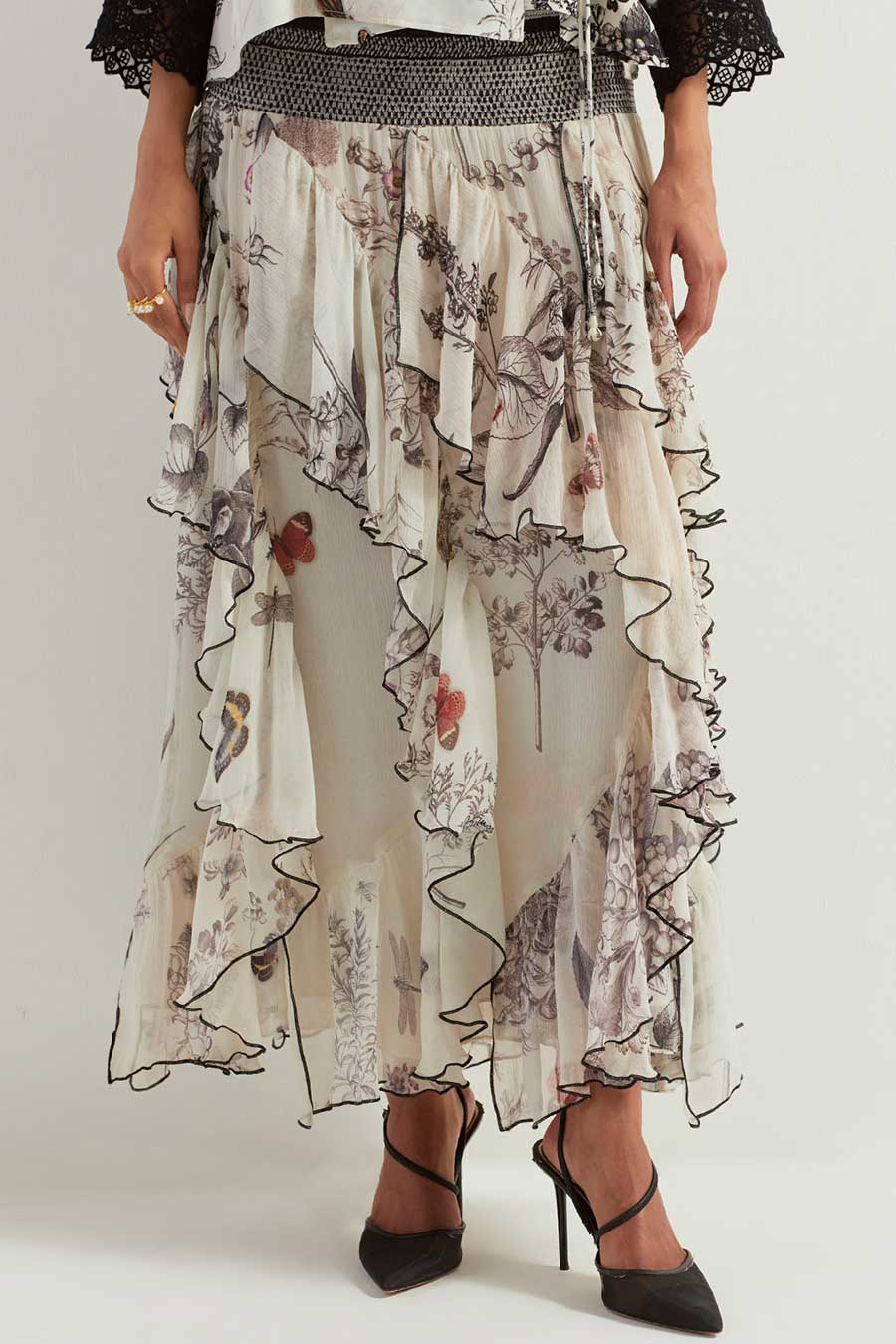 Saaya Printed Wrap Top & Ruffle Skirt Co-Ord Set