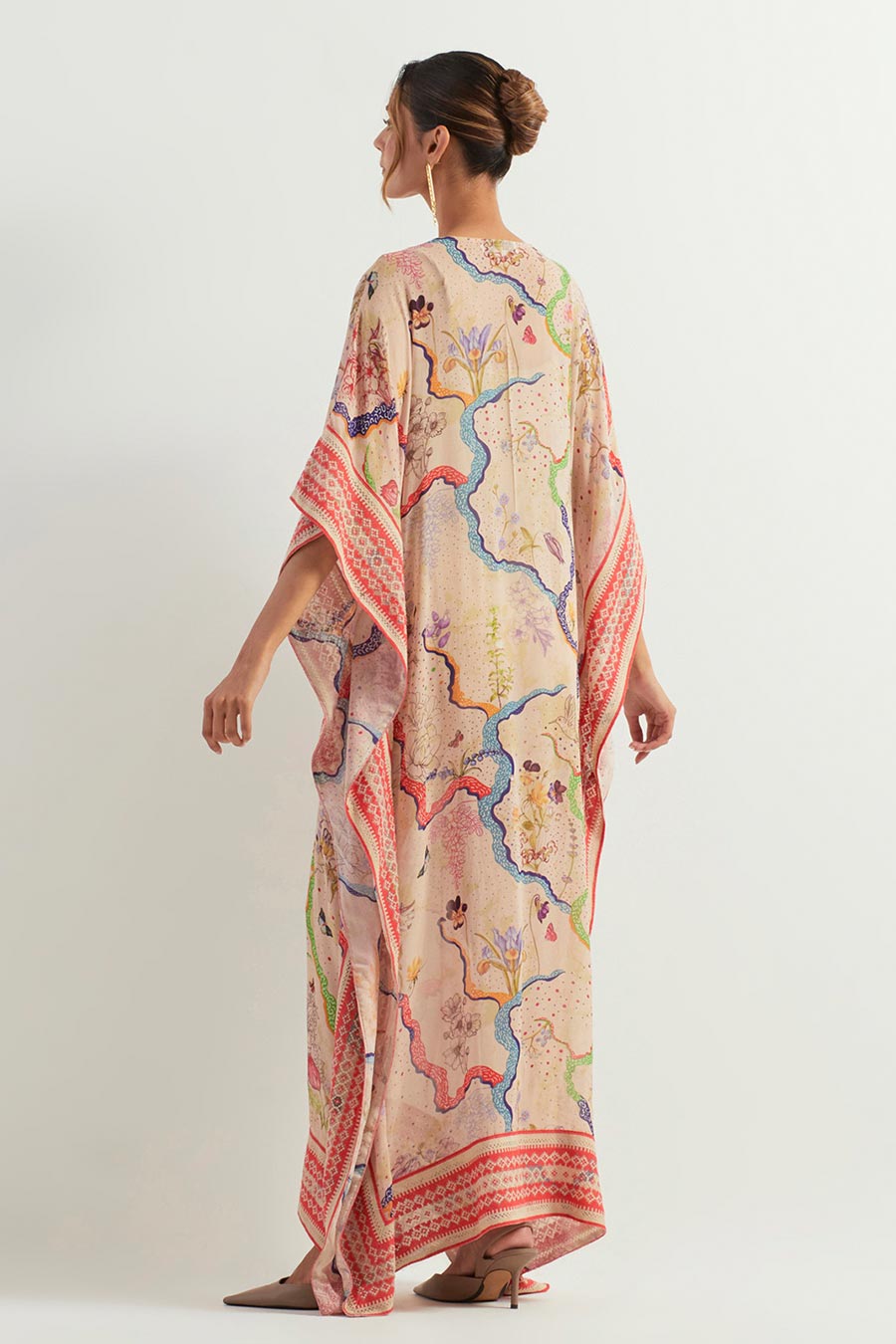 Eclectic Printed Long Kaftan Dress