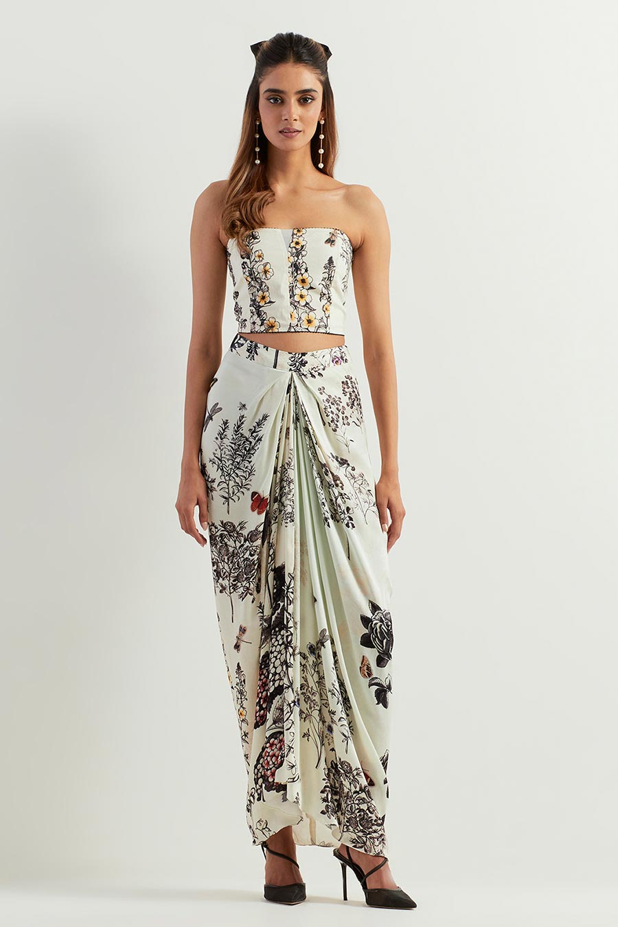 Saaya Printed Co-Ord Set with Cape