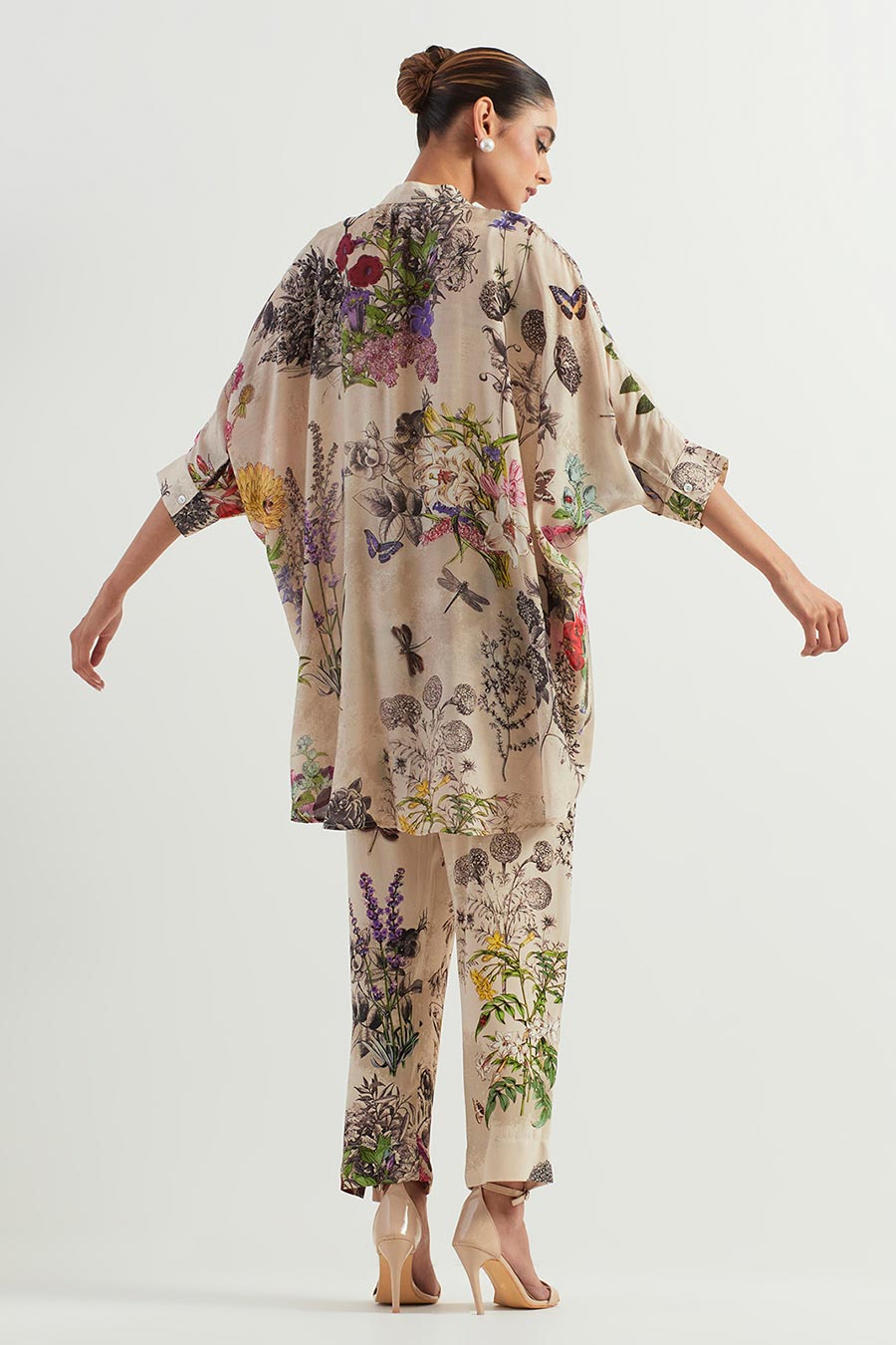 Printed Silk Shirt & Georgette Pants Co-Ord Set
