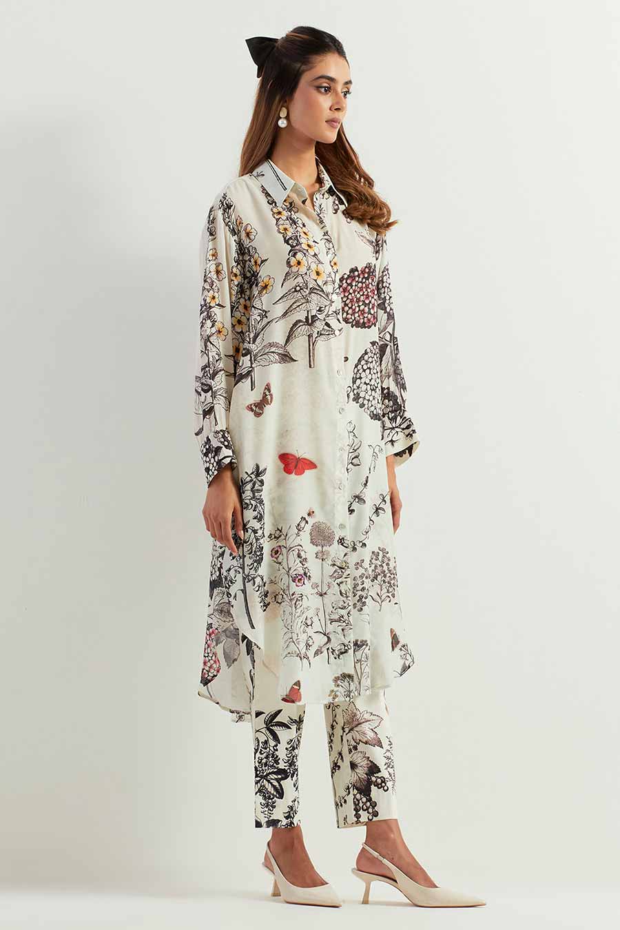 Saaya Printed Shirt & Lycra Pants Co-Ord Set