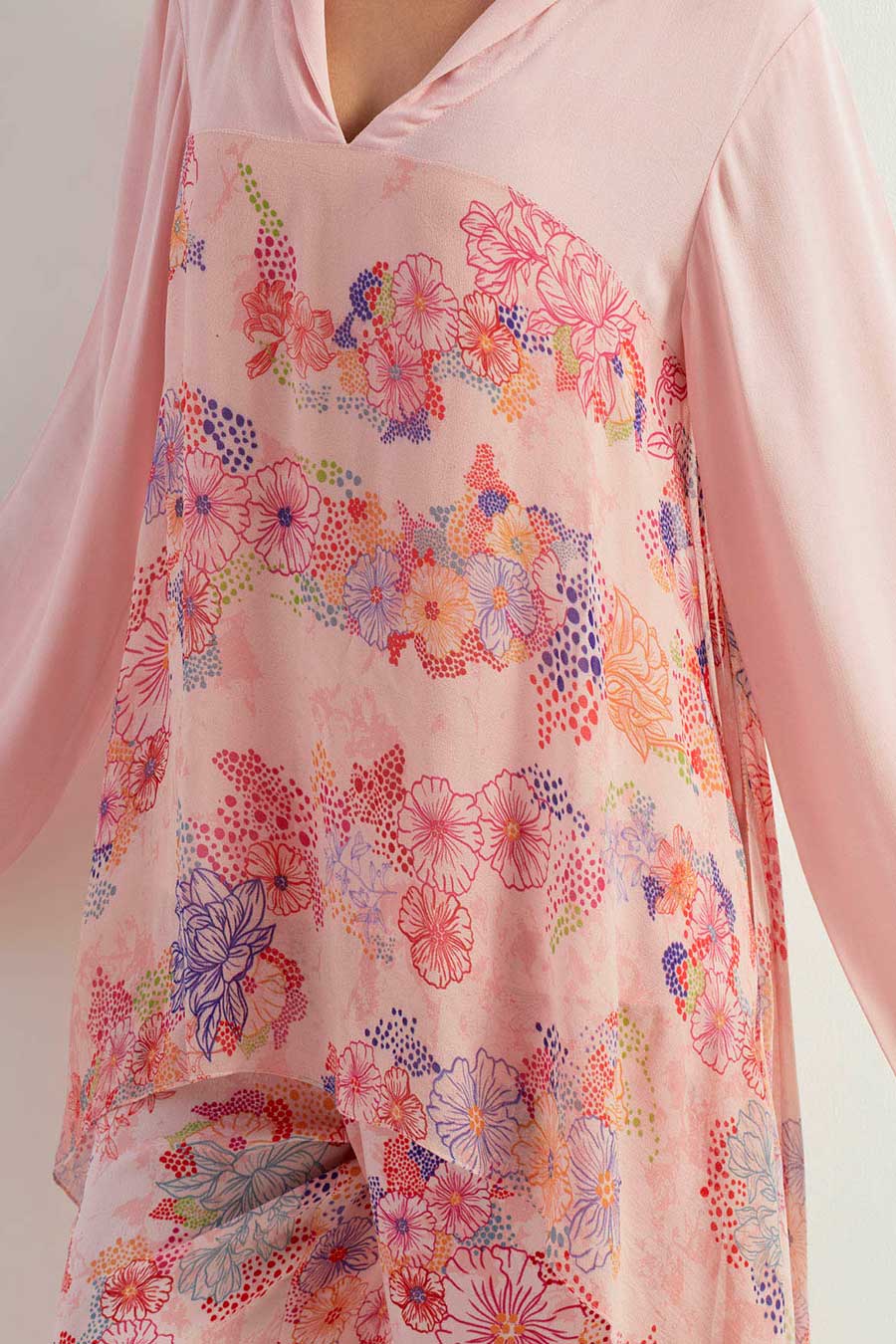 Printed Georgette Tunic & Pants Co-Ord Set