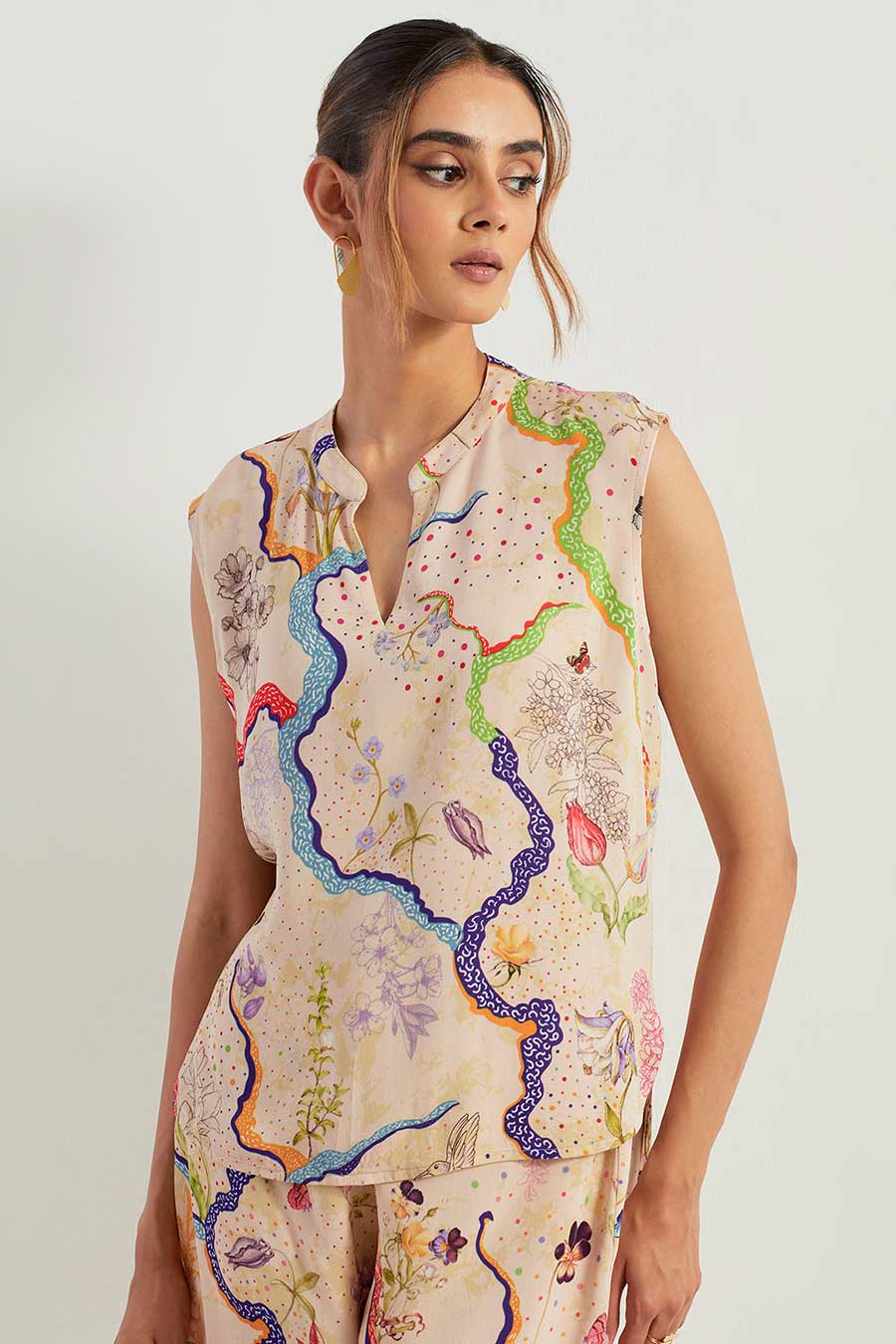 Eclectic Printed Top & Pants Co-Ord Set