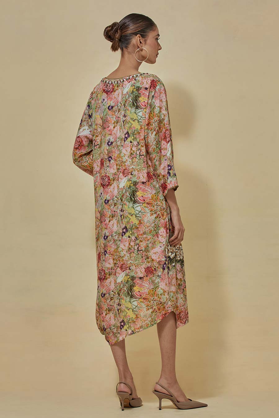 Multicolour Printed Drape Dress