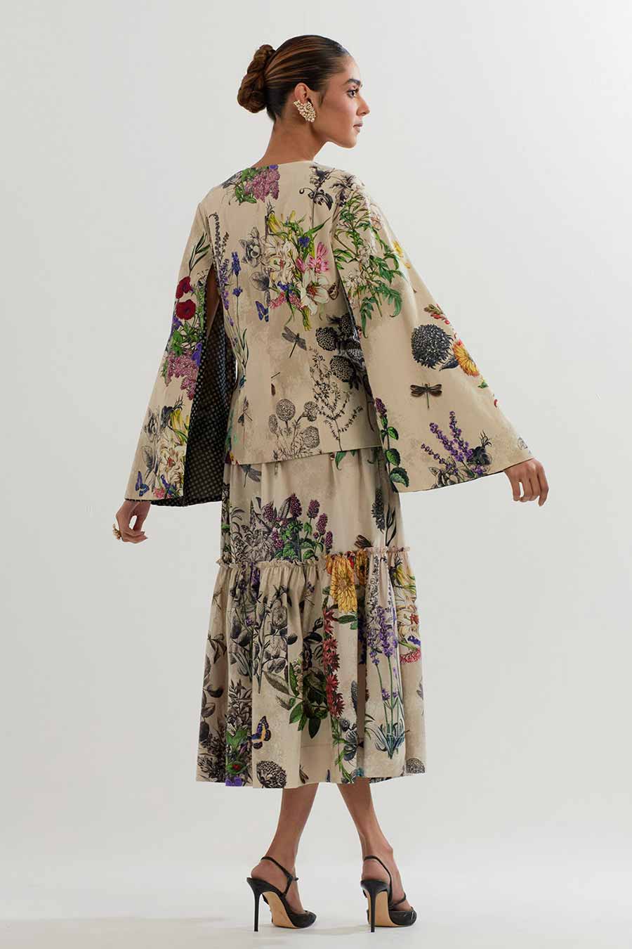 Botanical Printed Jacket & Skirt Co-Ord Set