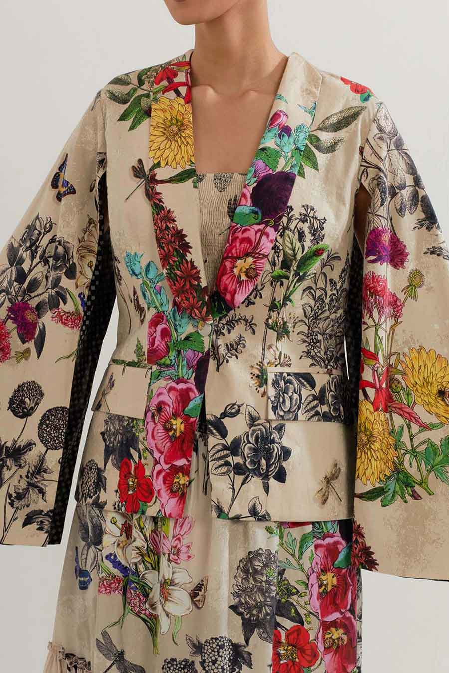 Botanical Printed Jacket & Skirt Co-Ord Set