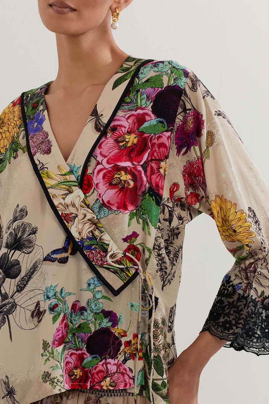 Printed Wrap Top & Ruffle Skirt Co-Ord Set