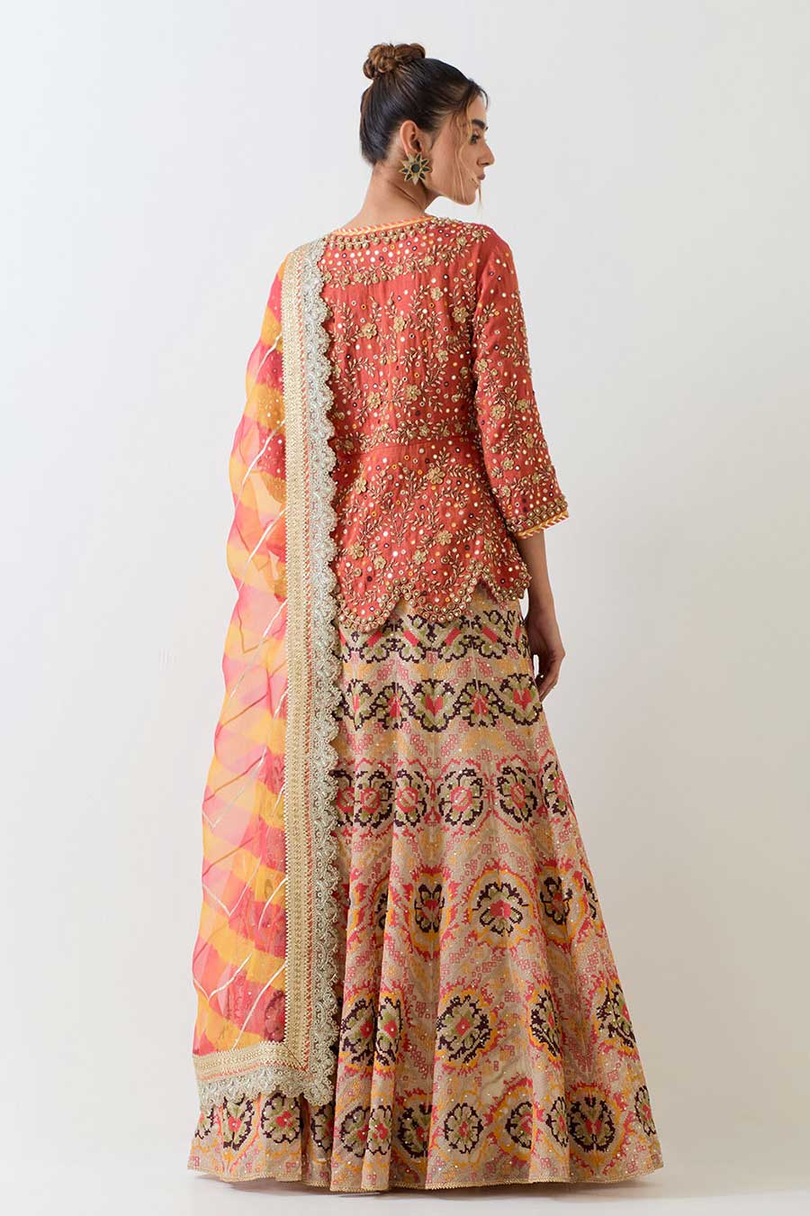 Rust Hand Embellished Lehenga Set