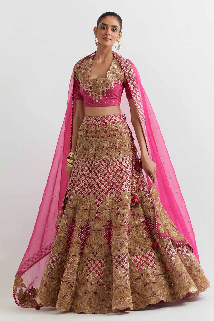 Rosa Fuchsia Embroidered Lehenga Set