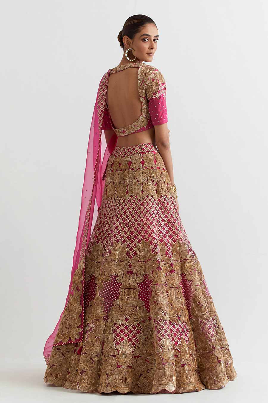 Rosa Fuchsia Embroidered Lehenga Set