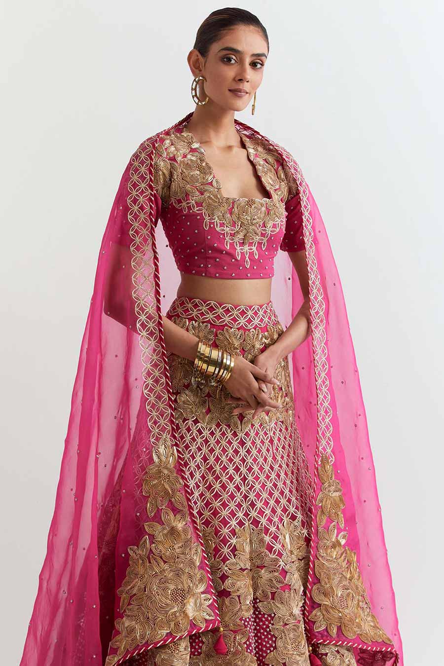 Rosa Fuchsia Embroidered Lehenga Set