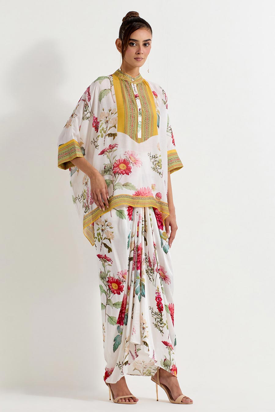 Daisy Printed Kaftan & Drape Skirt Co-Ord Set