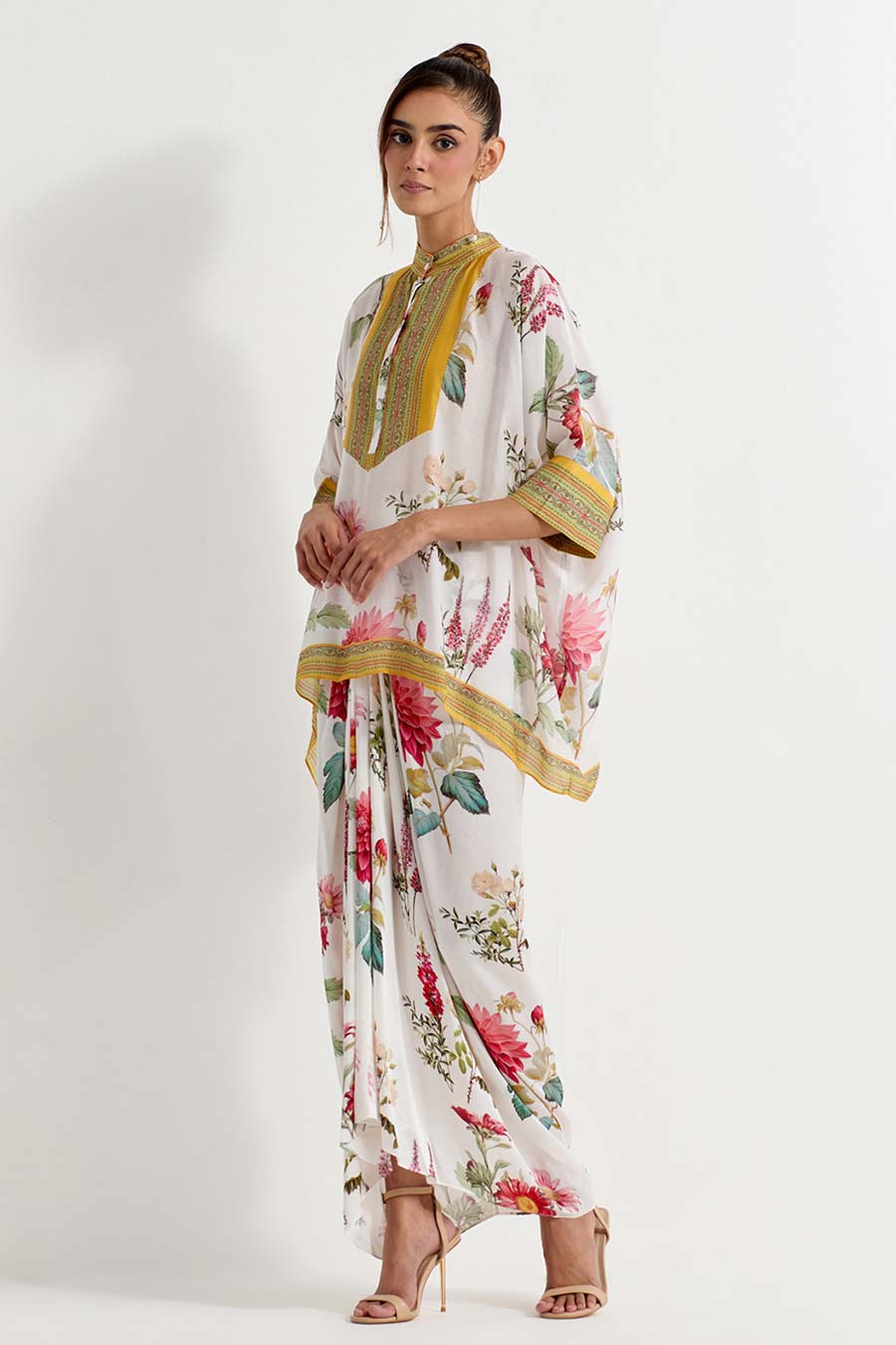 Daisy Printed Kaftan & Drape Skirt Co-Ord Set