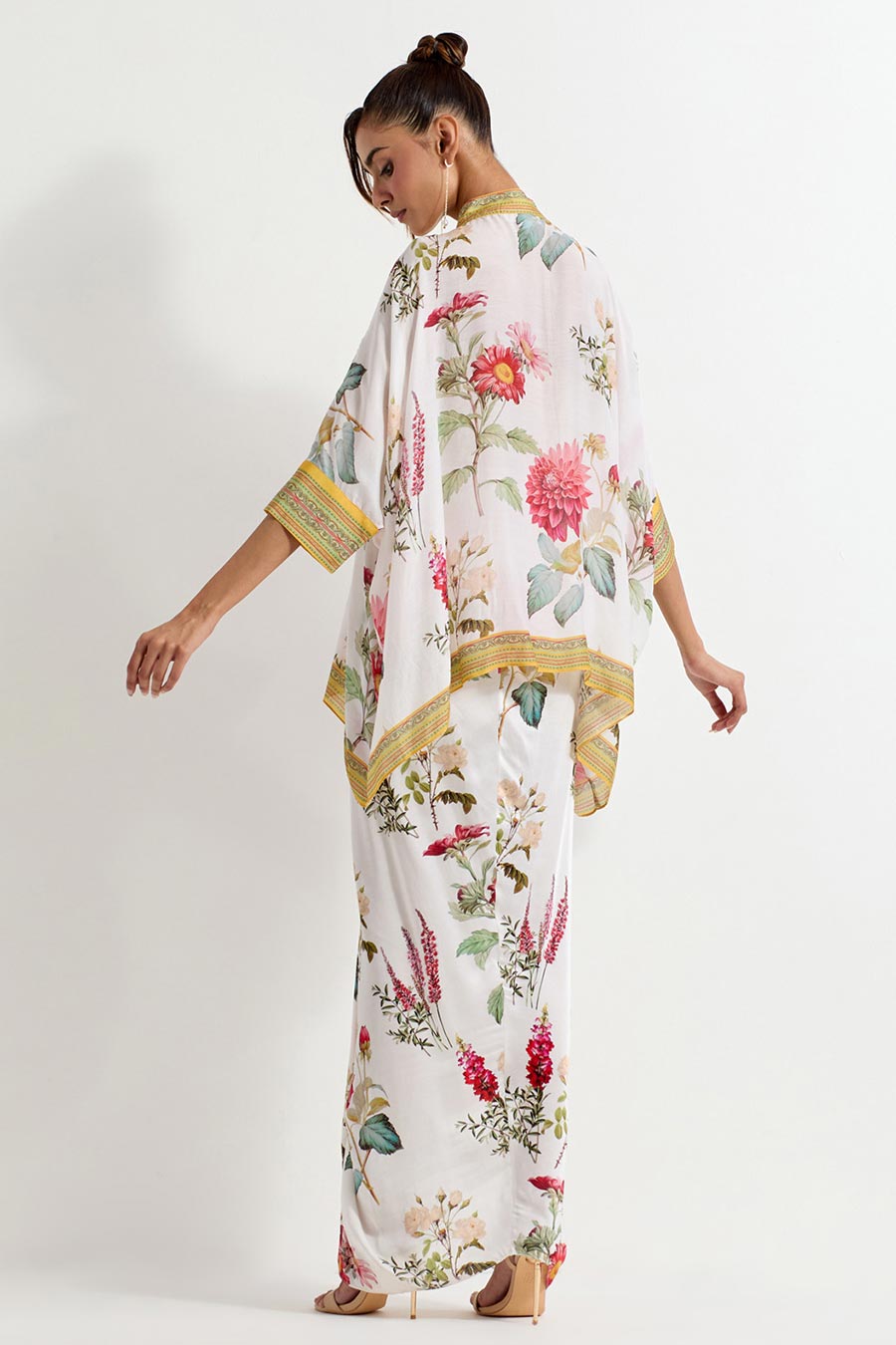 Daisy Printed Kaftan & Drape Skirt Co-Ord Set