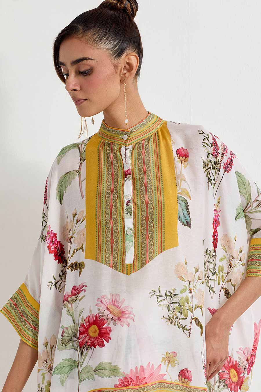 Daisy Printed Kaftan & Drape Skirt Co-Ord Set