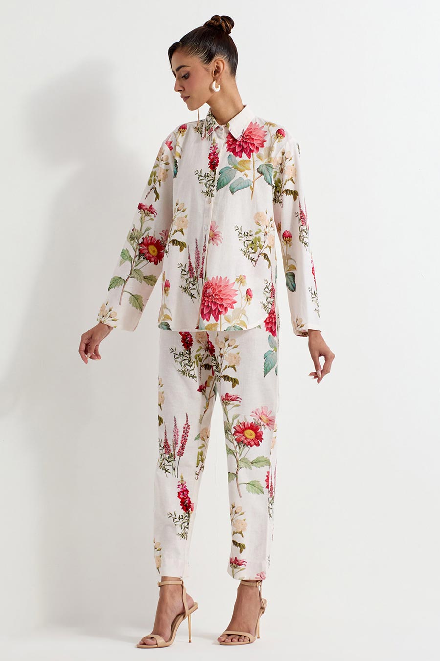 Daisy Printed Cotton Linen Co-Ord Set