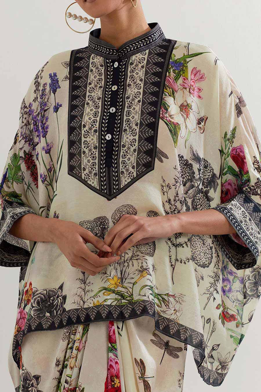Botanical Printed Kaftan Top & Skirt Co-Ord Set