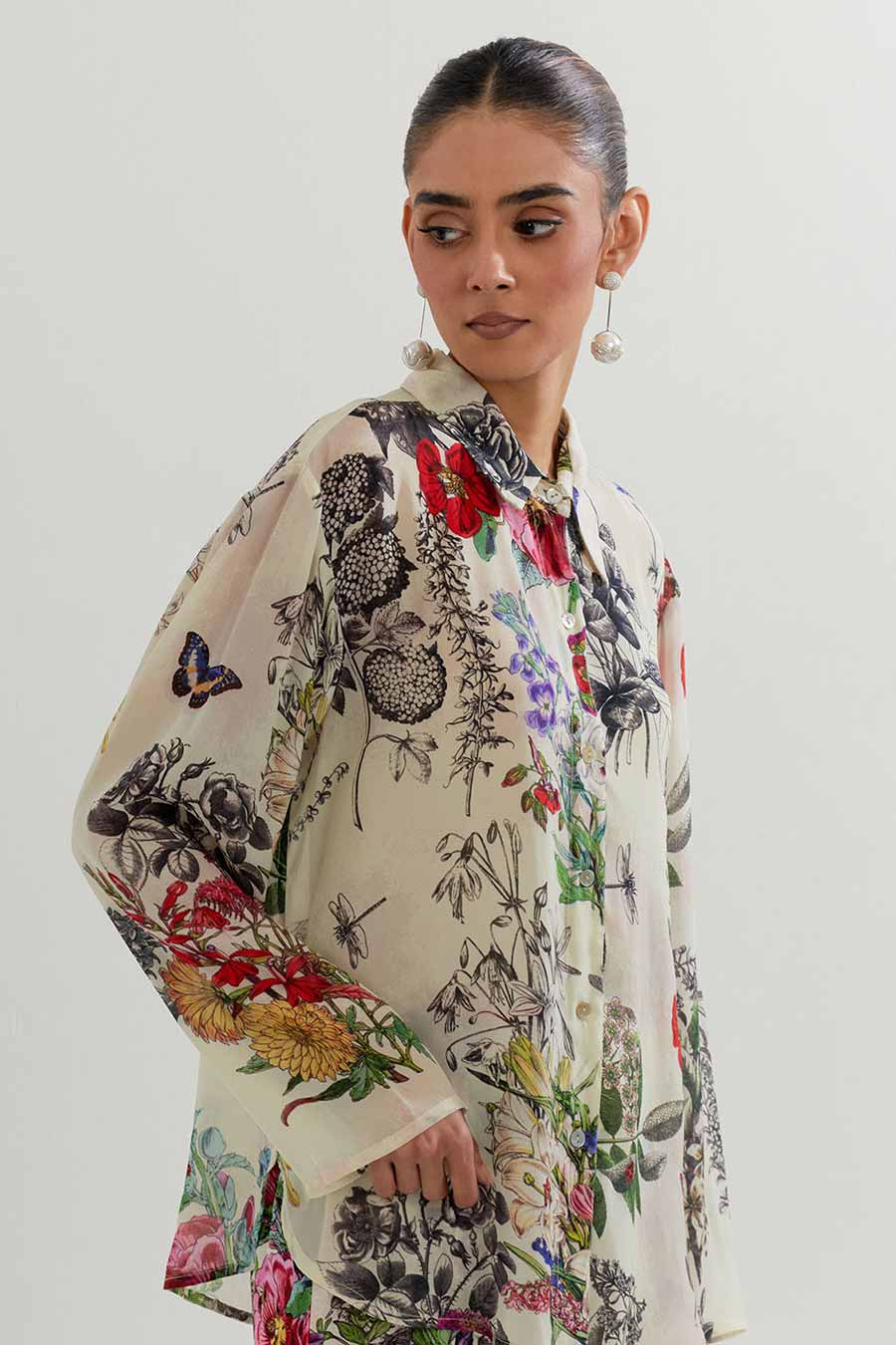 Botanical Printed Shirt & Pants Co-Ord Set