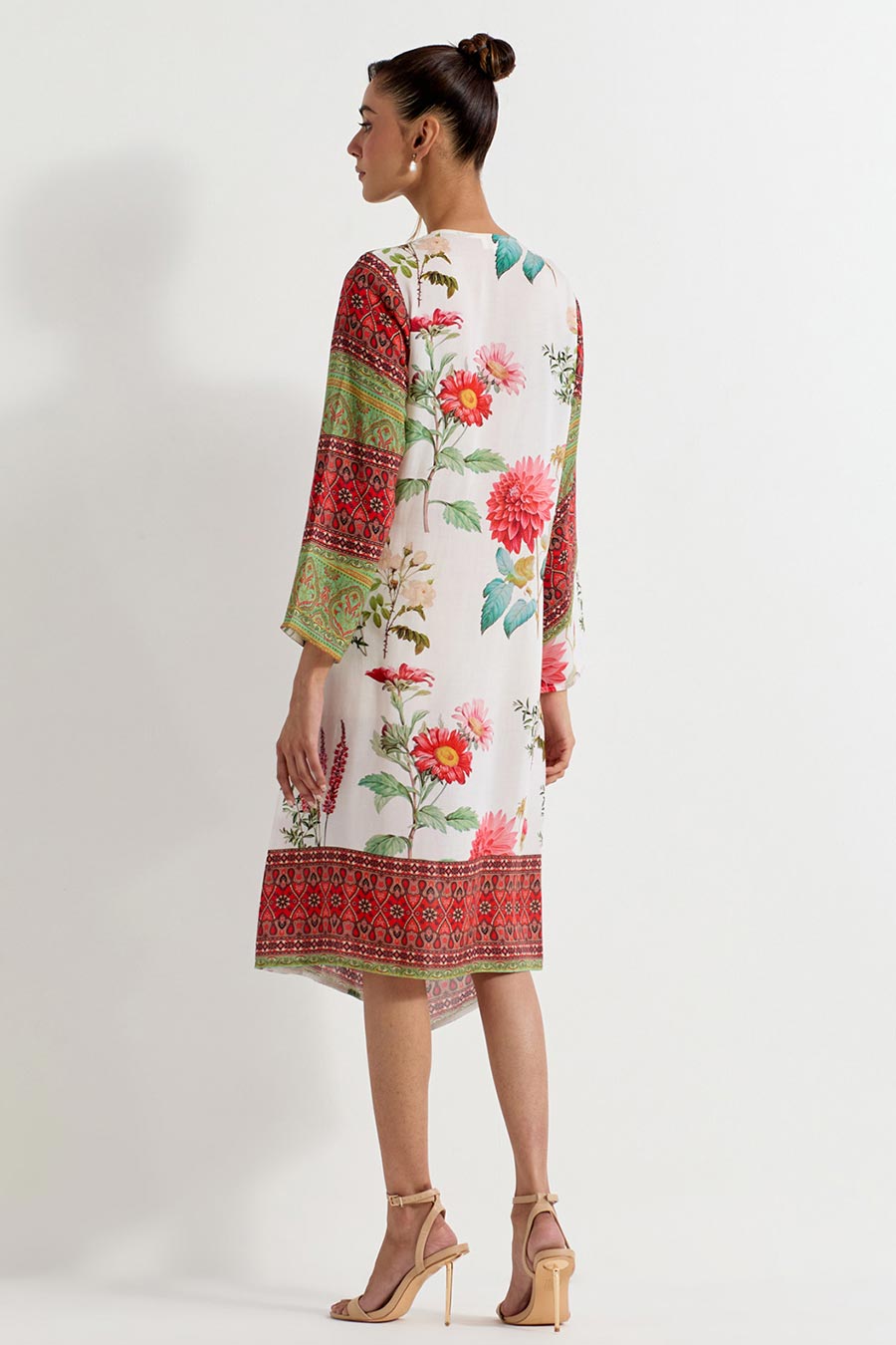 Daisy Printed Tie-Up Wrap Dress