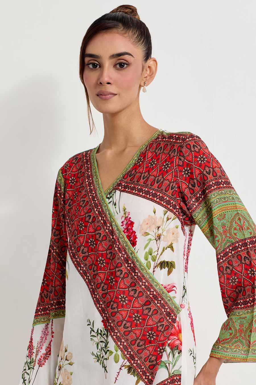 Daisy Printed Tie-Up Wrap Dress