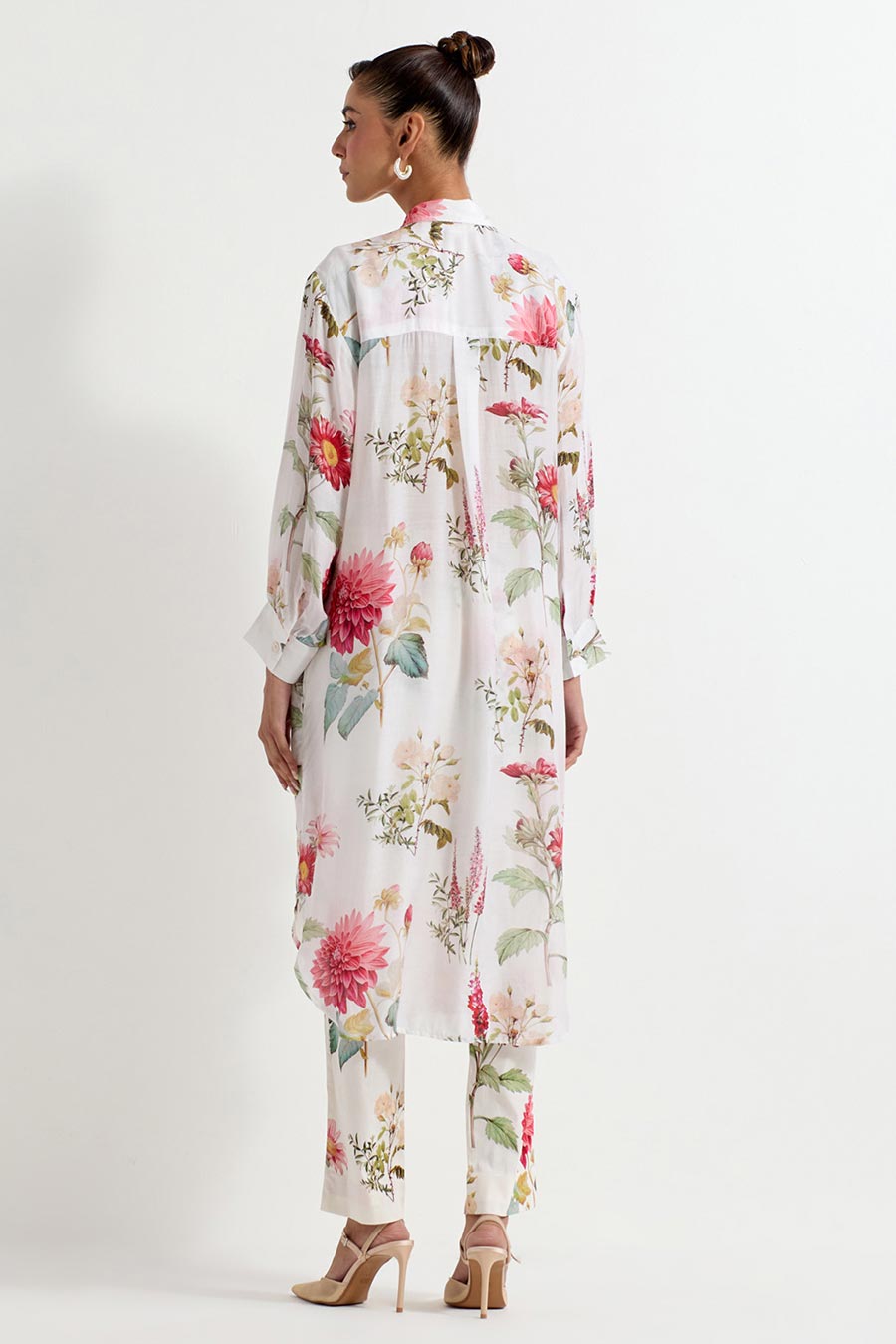 Daisy Printed Modal Silk Shirt & Pant Co-Ord Set