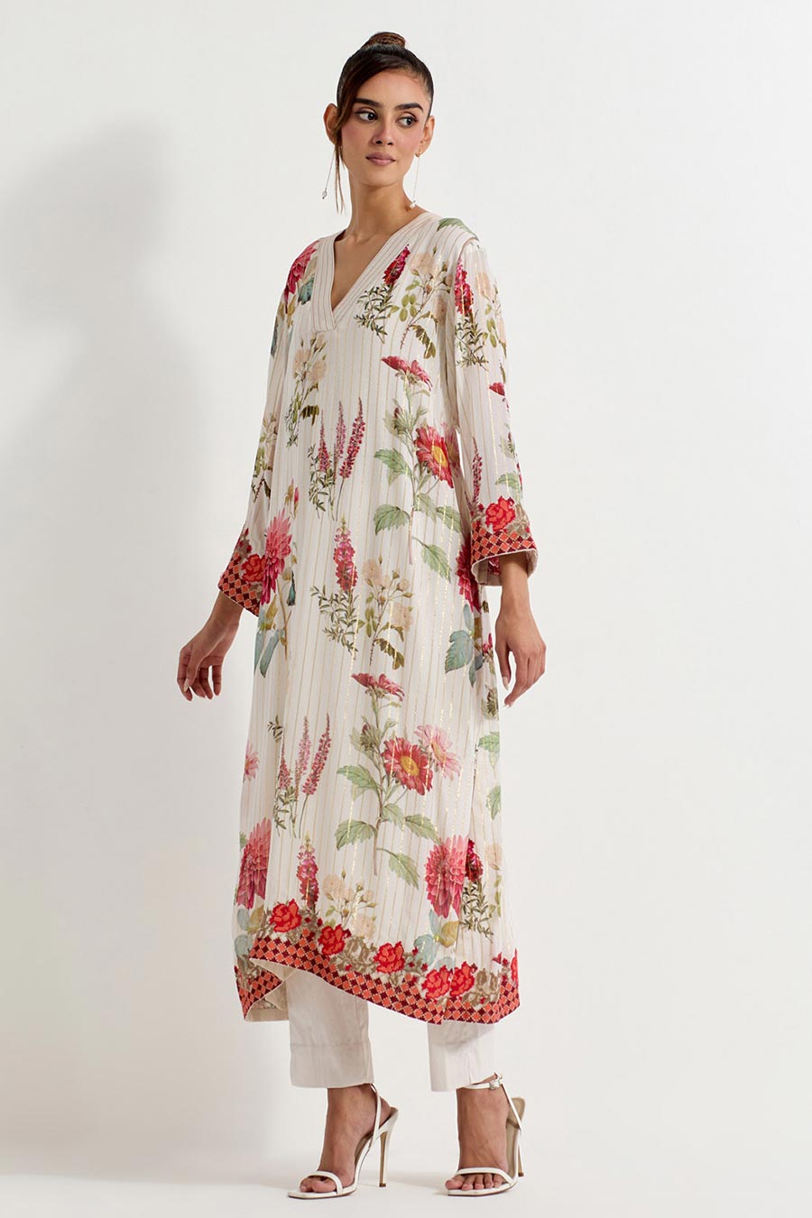 Daisy Printed Lurex Georgette Kurta & Pant Set