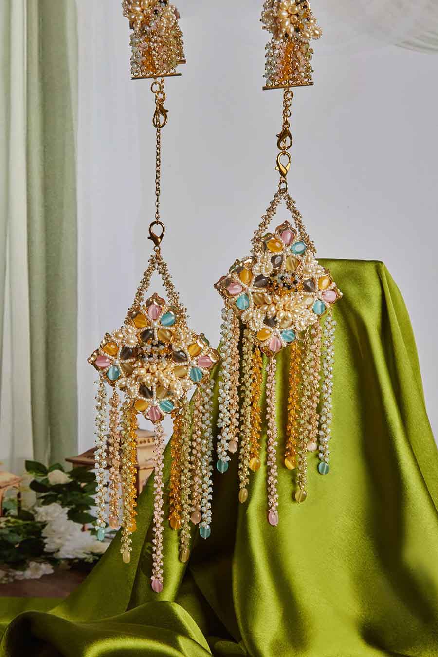 Gold Multi-coloured Stone Studded Kalira