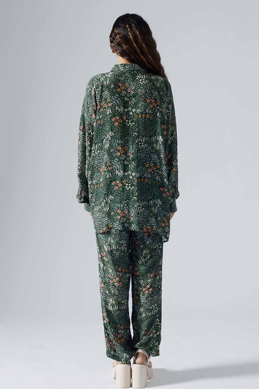 Green Printed Garden Oversized Co-ord Set