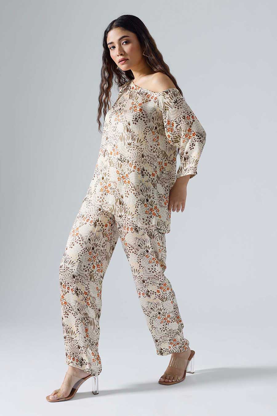 Ivory Printed Garden Co-ord Set